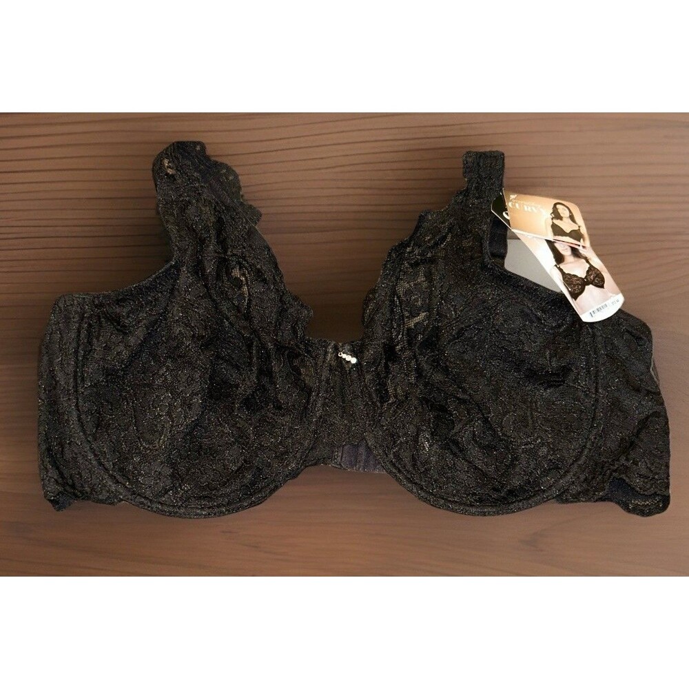 NWT Smart & Sexy Curvy The Unlined Bra Size 46DD Black